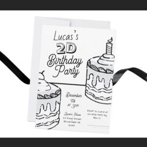 2D Boys Second Birthday Comic Style Invitation