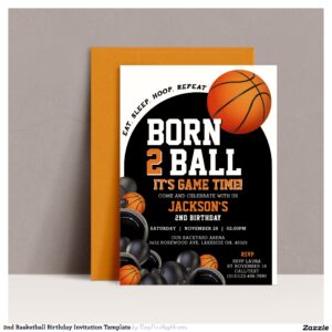 2nd Basketball Birthday Invitation Template