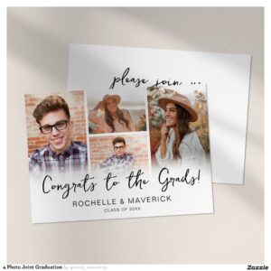 4 Photo Joint Graduation Invitation