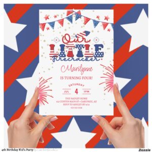 4th Birthday Kid's Party Invitation