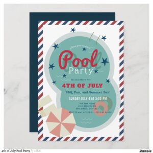 4th of July Pool Party Invitation