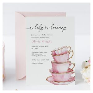A Baby is Brewing Tea Party Baby Shower Invitation