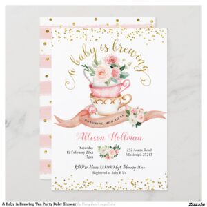 A Baby is Brewing Tea Party Baby Shower Invitation