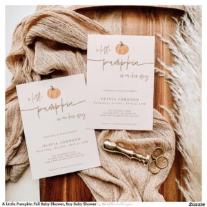 A Little Pumpkin Fall Baby Shower, Boy Baby Shower Invitation