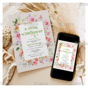 A little wildflower baby girl shower invitation