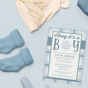 Ahoy It's A Boy Nautical Baby Shower Invitation