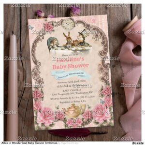 Alice in Wonderland Baby Shower Invitation