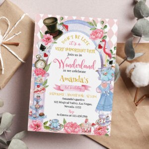 Alice in Wonderland Birthday Invitation Tea Party