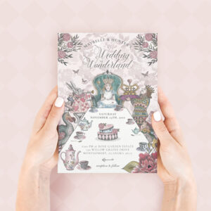 Alice in Wonderland Tea Party Fairytale Wedding Invitation