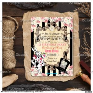 ANY AGE - Alice in Wonderland Birthday Invitation