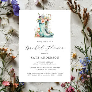 April Showers Bridal Shower Floral Garden Invitation