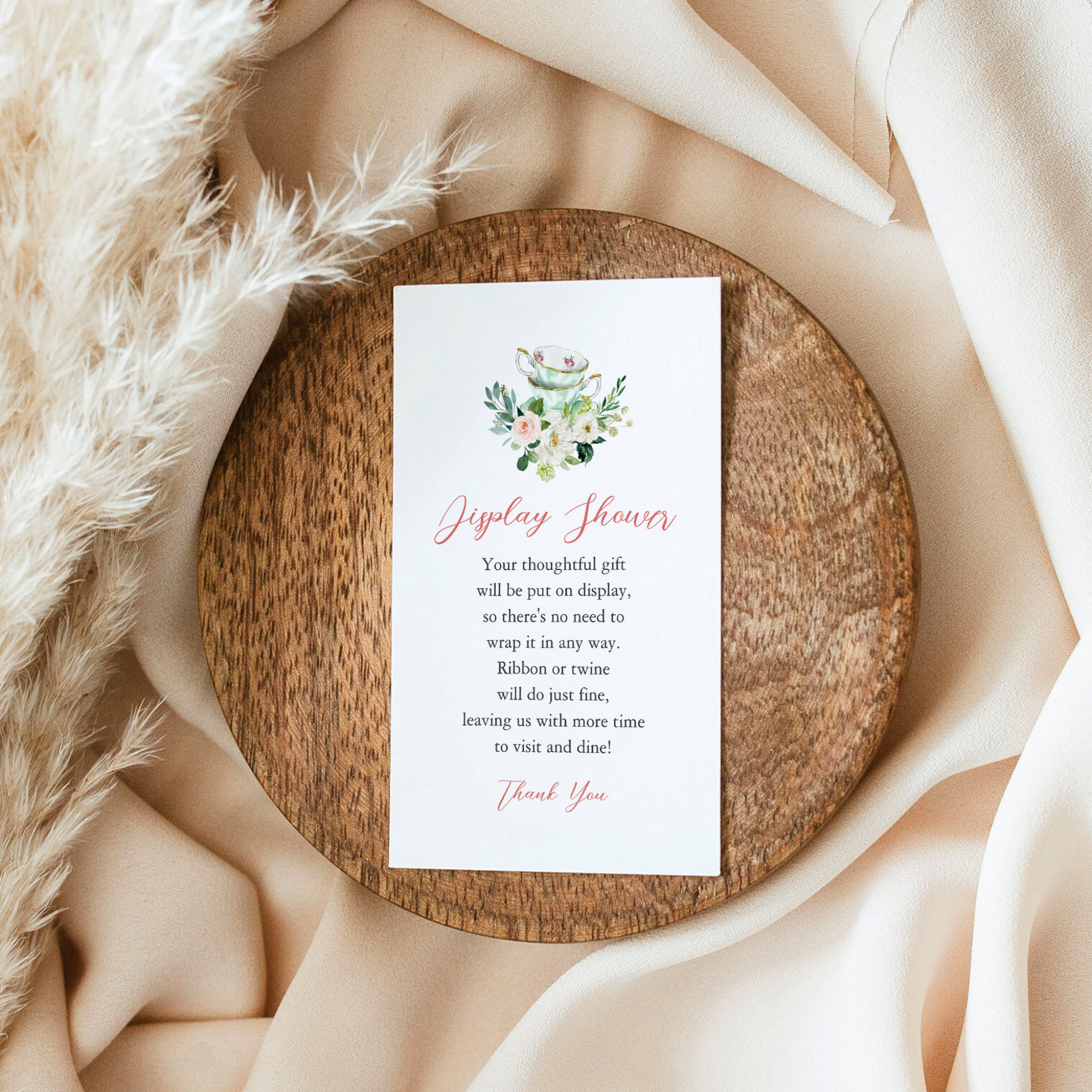 ARIA Tea Party Display Shower Insert Card