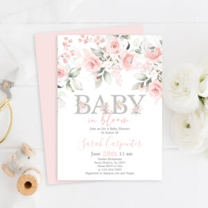 Baby in Bloom Baby Shower Girl Invitation