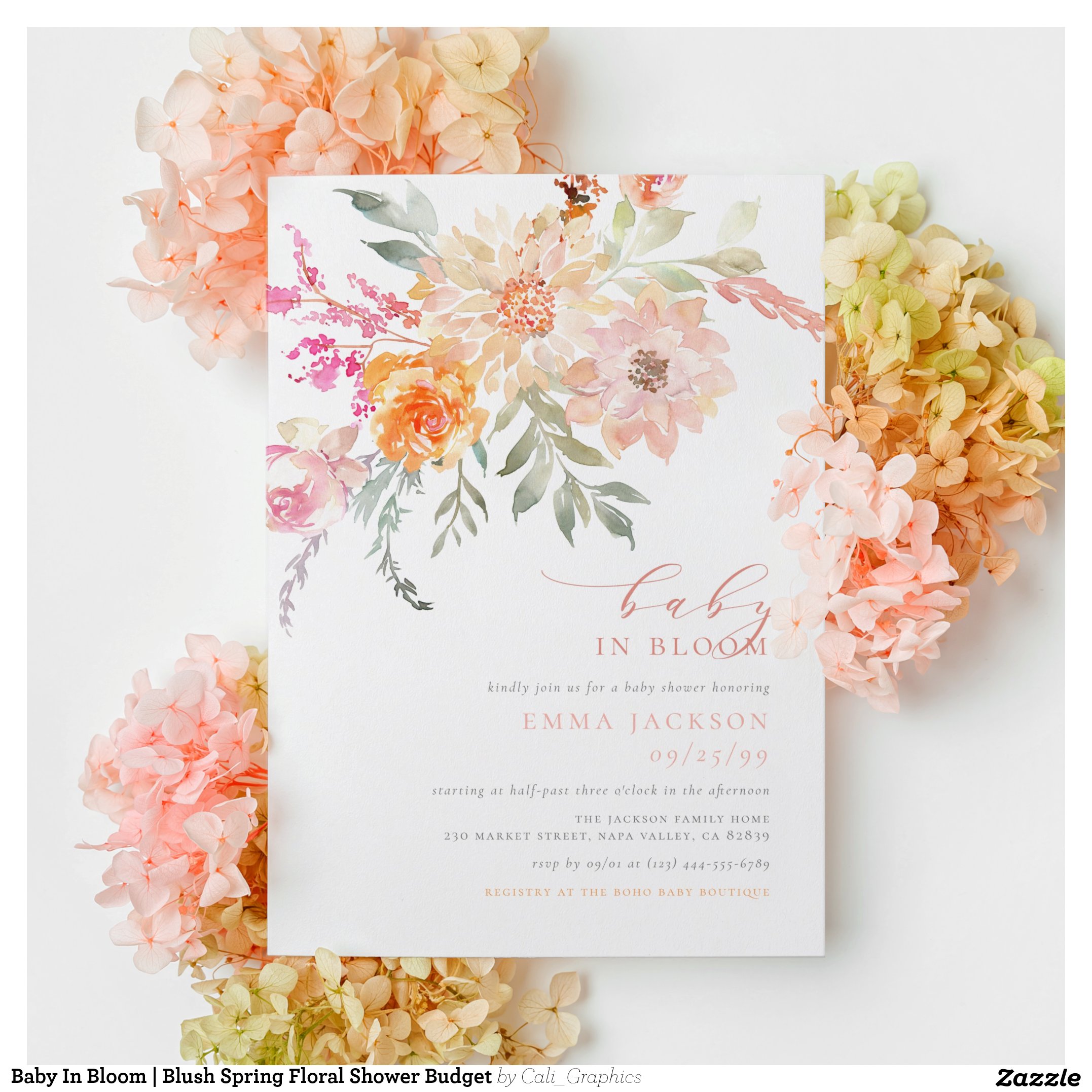 Baby In Bloom Blush Spring Floral Shower Budget