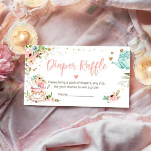 Baby is Brewing Tea Diaper Raffle Baby Shower Enclosure Card