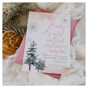 Baby it's cold outside, Baby shower winter Invitation