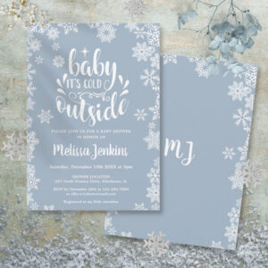 Baby It's Cold Outside Boy Winter Baby Shower Invitation
