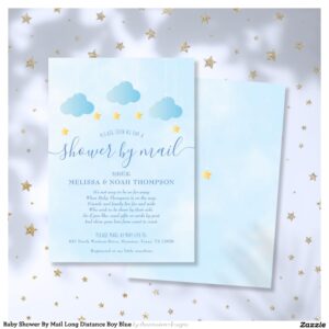 Baby Shower By Mail Long Distance Boy Blue Invitation
