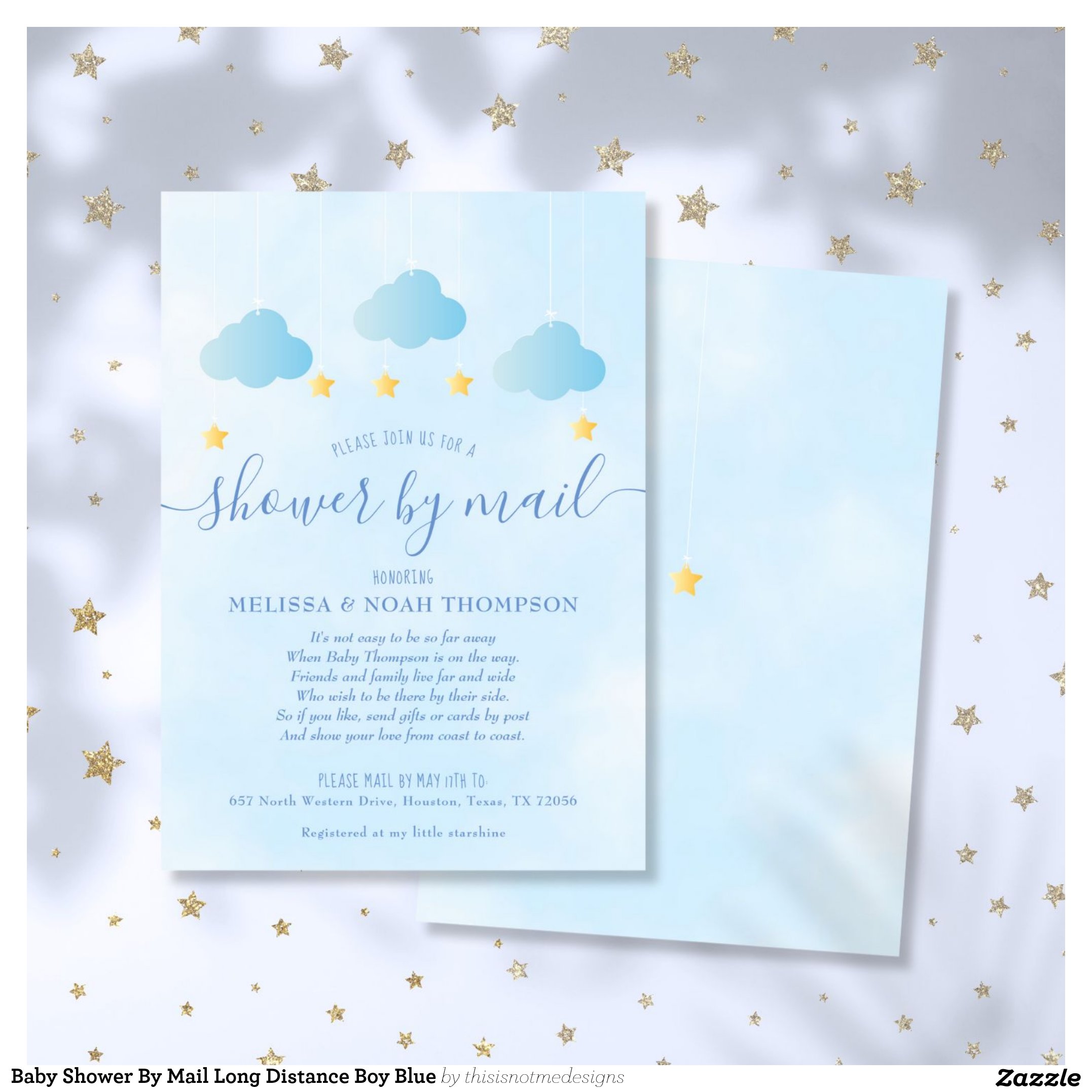 Baby Shower By Mail Long Distance Boy Blue Invitation