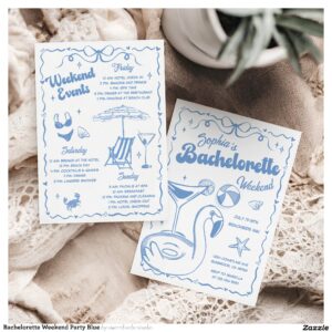 Bachelorette Weekend Party Blue Invitation