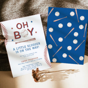 Baseball Baby Shower Invitation Boy Baby Shower