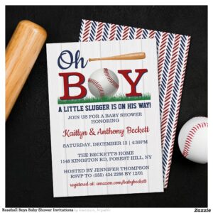 Baseball Boys Baby Shower Invitations