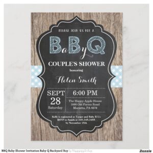 BBQ Baby Shower Invitation Baby Q Backyard Boy
