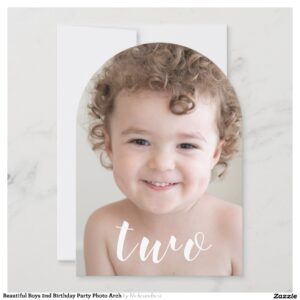 Beautiful Boys 2nd Birthday Party Photo Arch Invitation