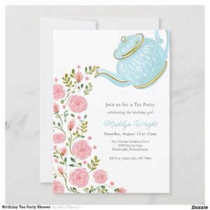 Birthday Tea Party Shower Invitation