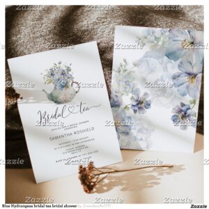 Blue Hydrangeas bridal tea bridal shower Invitation
