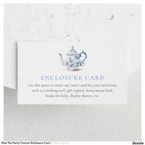 Blue Tea Party Custom Enclosure Card