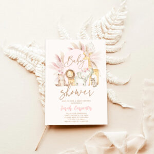 Boho Safari Baby Shower Girl Invitation