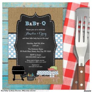 Boy Baby-Q Baby Shower, BBQ baby shower Invitation