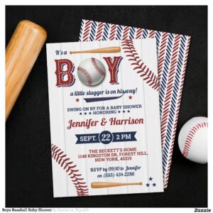 Boys Baseball Baby Shower Invitation