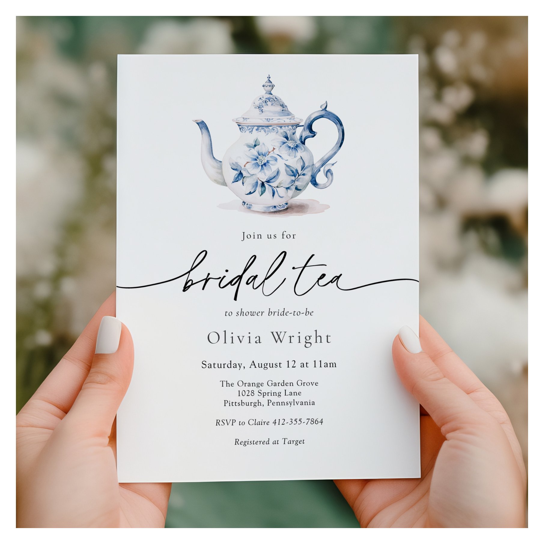 Bridal Tea Party Chinoiserie Bridal Shower Invitation