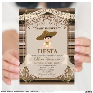 Brown Mexican Baby Shower Fiesta Invitation