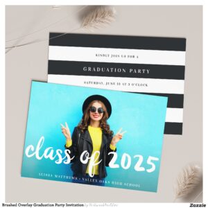 Brushed Overlay Graduation Party Invitation