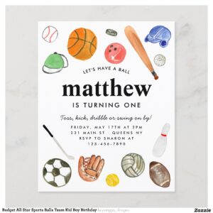 Budget All Star Sports Balls Team Kid Boy Birthday