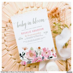 Budget Baby in Bloom Cute Pink Garden Baby Shower