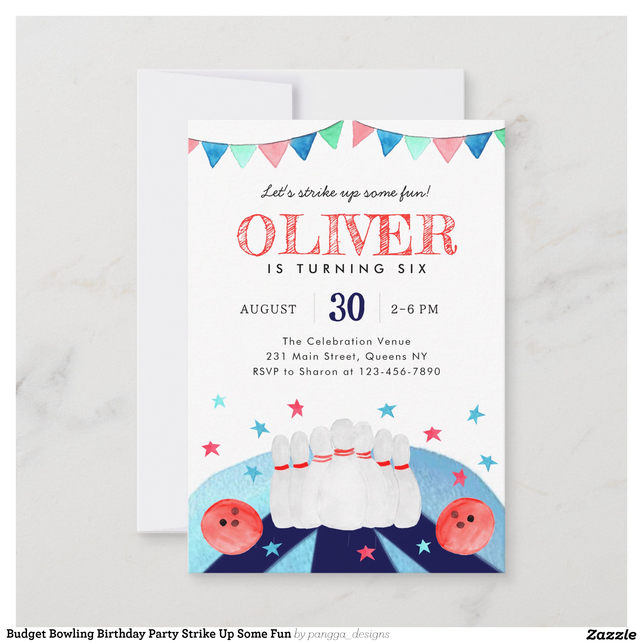 Budget Bowling Birthday Party Strike Up Some Fun Note Card