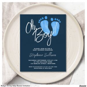 Budget Oh Boy Baby Shower Invitation