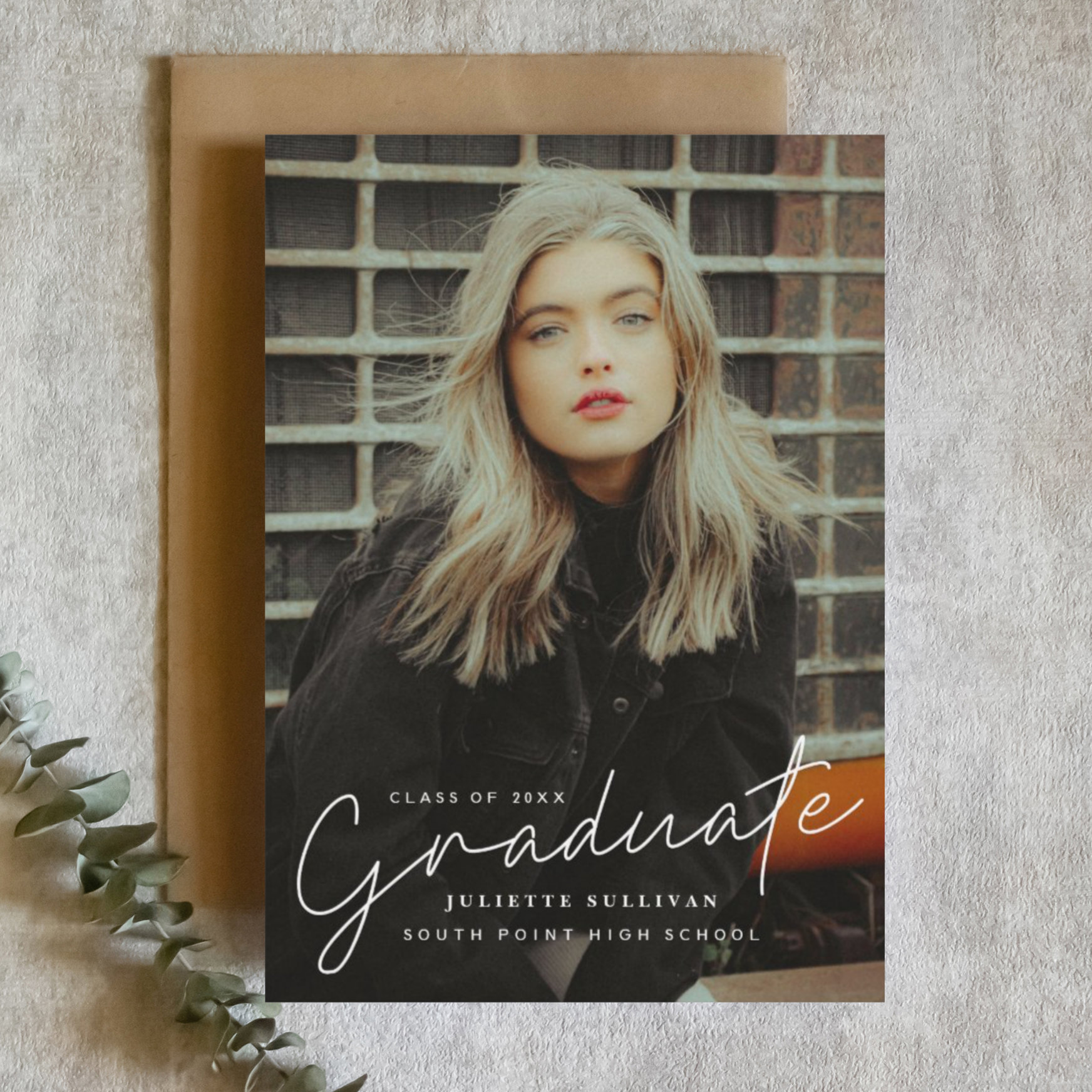 Budget Script Simple Photo Graduation Invitations