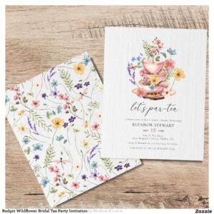 Budget Wildflower Bridal Tea Party Invitation