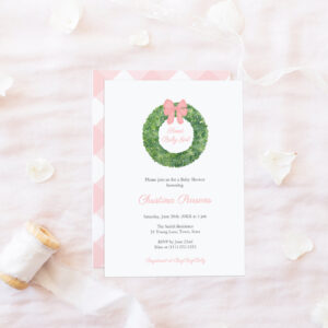 Sweet Baby Girl Tasteful Pink Bow Baby Shower Invitation