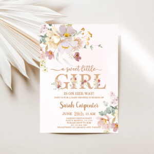 Sweet Little Girl Baby Shower Invitation