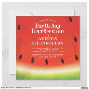 Sweet Watermelon Birthday Invitation
