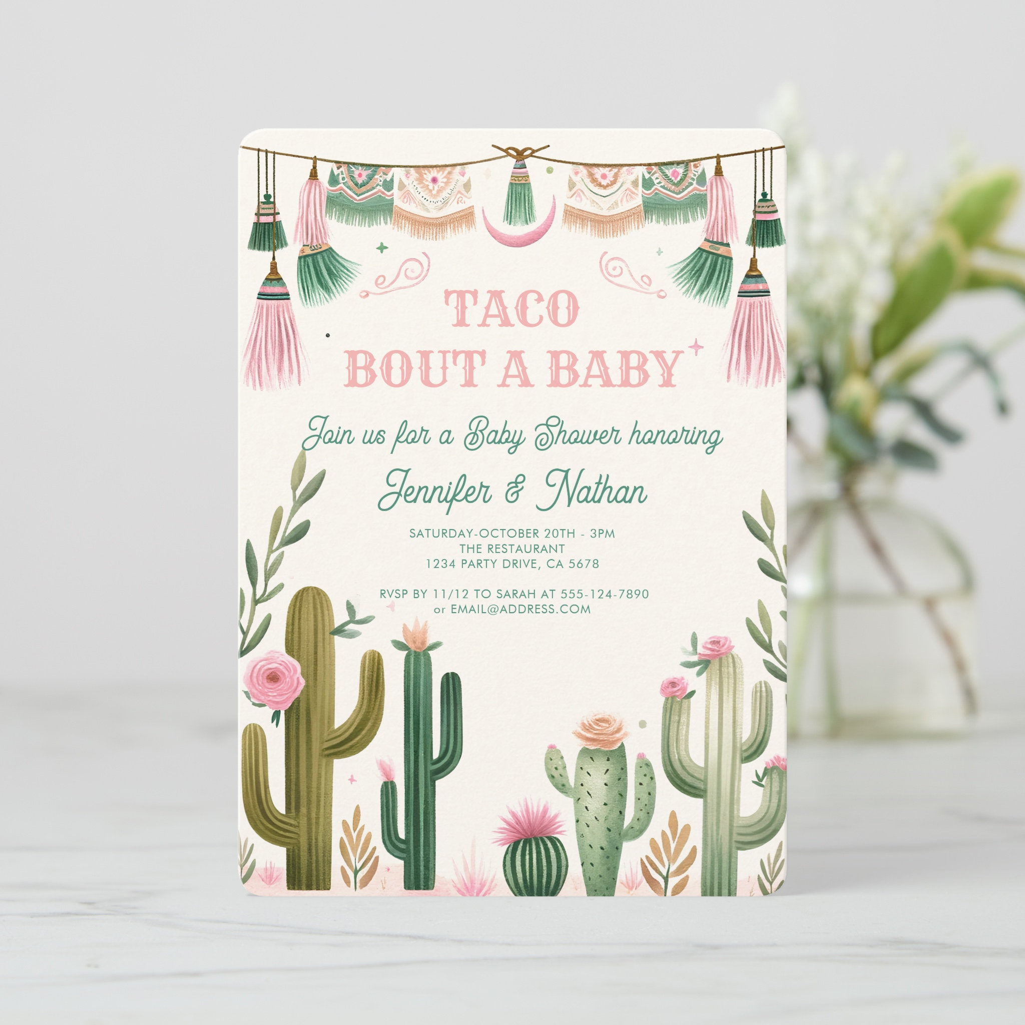 Taco bout a baby Baby Shower Invitation