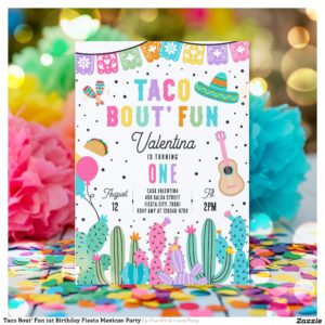 Taco Bout' Fun 1st Birthday Fiesta Mexican Party Invitation