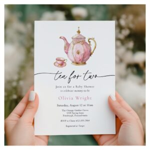 Tea for Two Baby Shower Tea Party Invitation