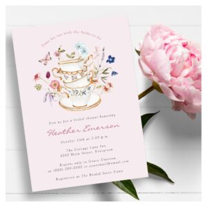 Tea Pink Bridal Shower Invitation